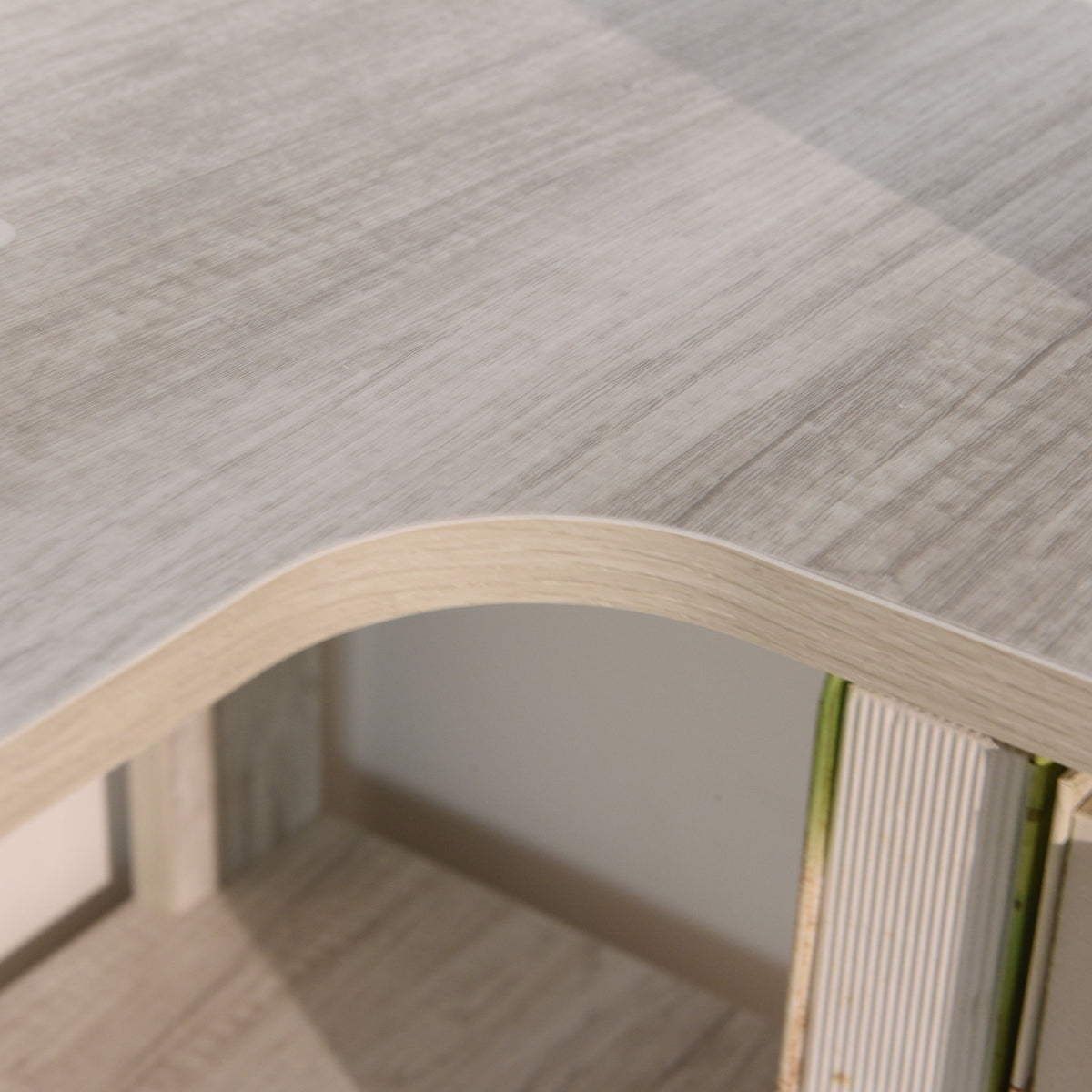 Extended Corner Bookshelf For Living Room - Light Gray