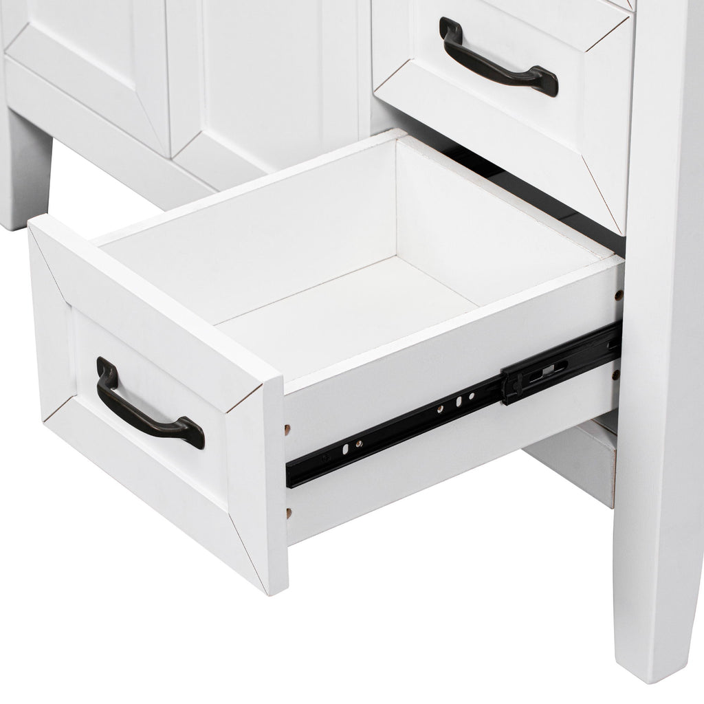 Modern Bathroom Vanity With Sink, Freestanding Design With Drawers And Doors