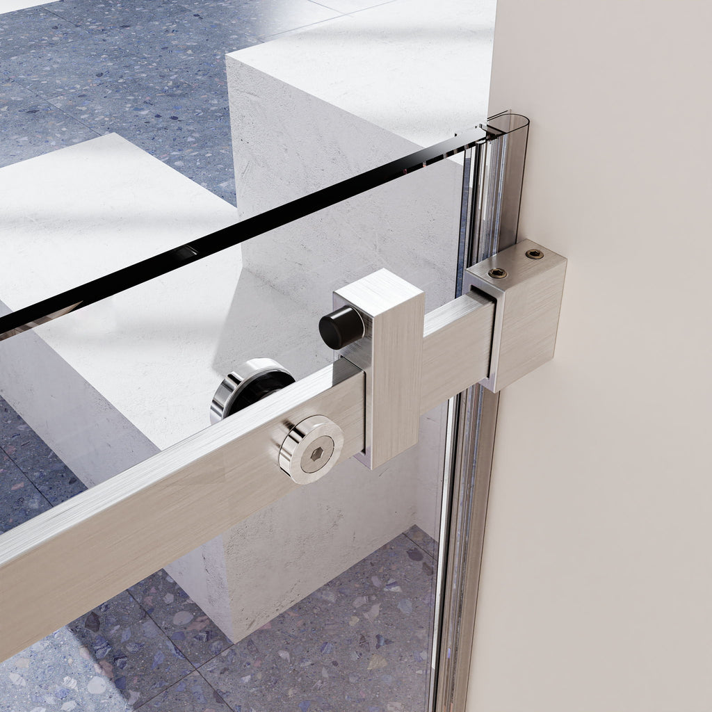 Frameless Single Sliding Shower Door, Sgcc Tempered Glass, Reversible