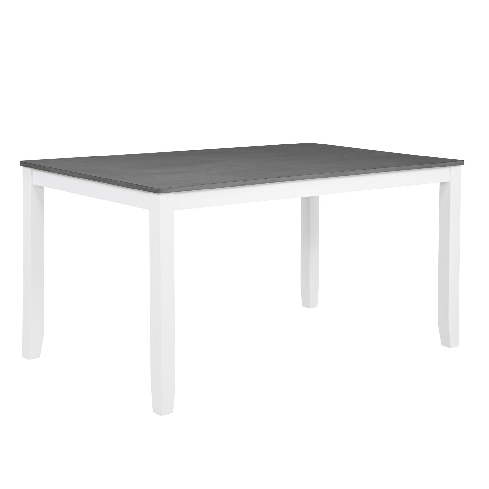 6 Piece Kitchen Dining Set, Rectangular Dining Table With 4 Upholstered Chairs And Bench - Gray / White